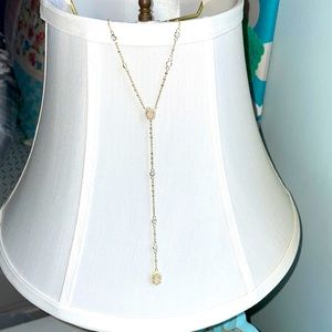 Kendra Scott gold necklace, with drop down stone